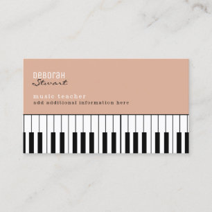 Musik Piano Lehrer Elegante Dusty Rose Visitenkarte