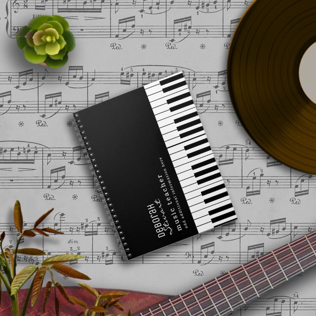 Musik Piano Lehrer Elegantes Schwarzes Meer Notizblock (Von Creator hochgeladen)
