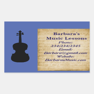 Musik-Piano- oder Violinunterricht Promoter Rechteckiger Aufkleber