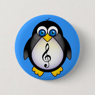 Musik-Pinguindreifacher Clef Button