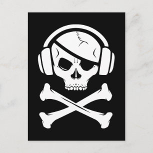Musik Pirate-Logo gegen Ria Postkarte