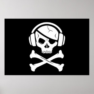 Musik Piraterie-Symbol gegen Ria Poster