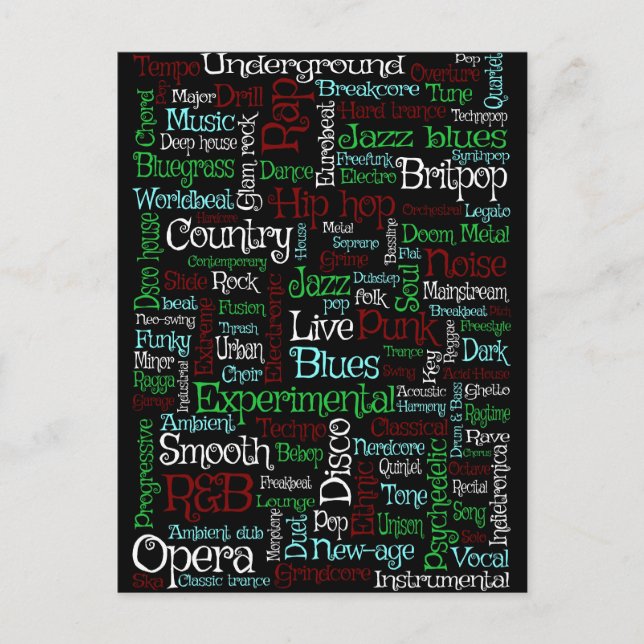 Musik Postkarte (Vorderseite)