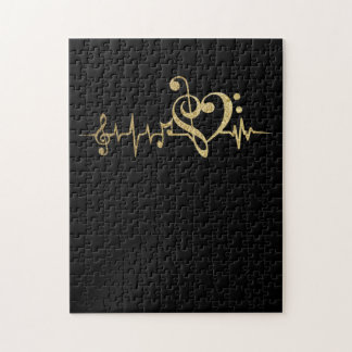 Musik Puls Notes Clef Heartbeat Puzzle