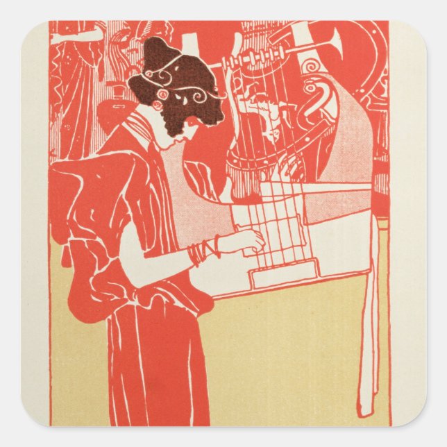 Musik Quadratischer Aufkleber (Vorderseite)