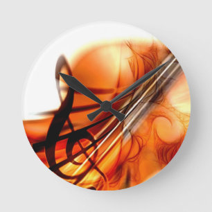 Musik reihte Instrument-Violinen-Schicksals-Tanz a Runde Wanduhr