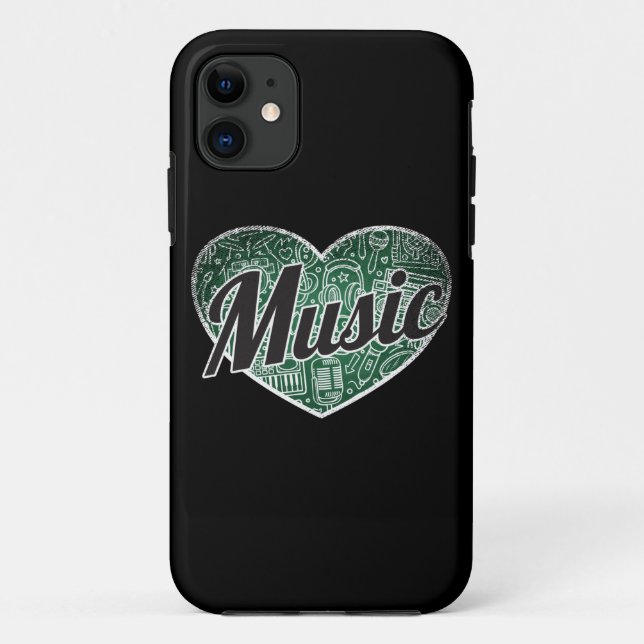 Musik Retro Herz Blackboard Liebe Case-Mate iPhone Hülle (Rückseite)