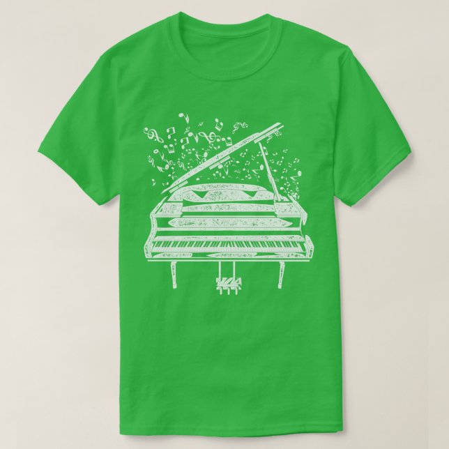 Musik Retro Pianist Piano T-Shirt (Design vorne)