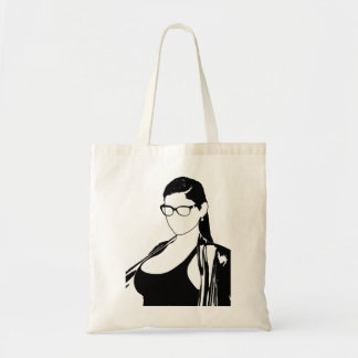 Musik Retro Portrait Mia Khalifa und weiße Geschen Tragetasche