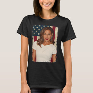 Musik Retro Vintage Amerikanische Flagge Diva Jeni T-Shirt
