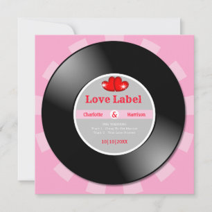 Musik Retro Vinyl Schallplatte Hochzeit Einladung