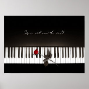 Musik Rette die Welt - Rose Piano Poster