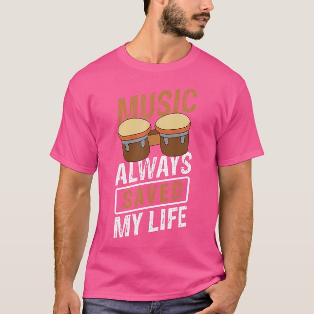 Musik Rettete immer mein musikalisches Schlagzeug T-Shirt (Vorderseite)