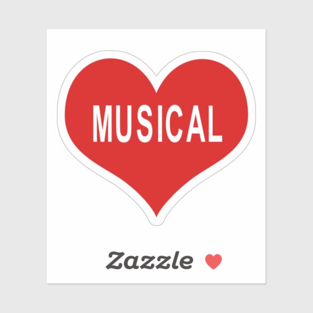 MUSIK Rote Liebe Herz Vinyl Sticker (Blatt)