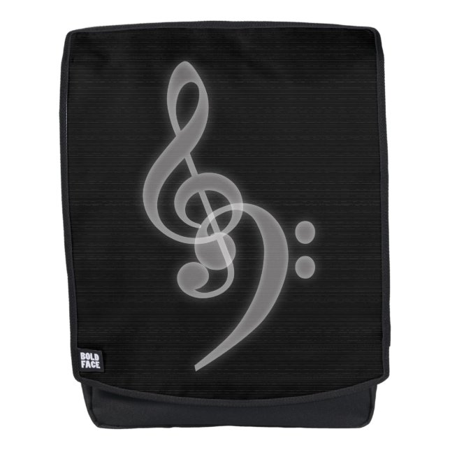 Musik - Rucksack "Treble and Bass Clef Boldface" (Vorderseite)