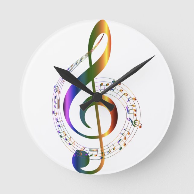 Musik Runde Wanduhr (Vorderseite)