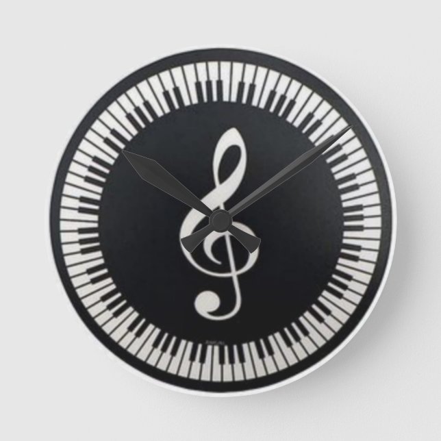 Musik Runde Wanduhr (Vorderseite)