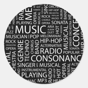 MUSIK RUNDER AUFKLEBER