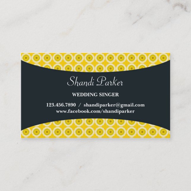 Musik-Sänger-elegante Visitenkarte (Vorderseite)