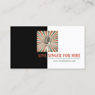 Musik-Sängervocalist-Mietmikrofon-Foto-Karte Visitenkarte