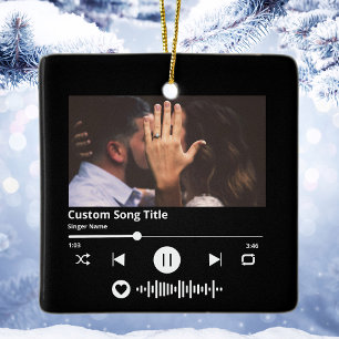 Musik Scannbarer Code Personalisiertes Lied Weihna Keramikornament
