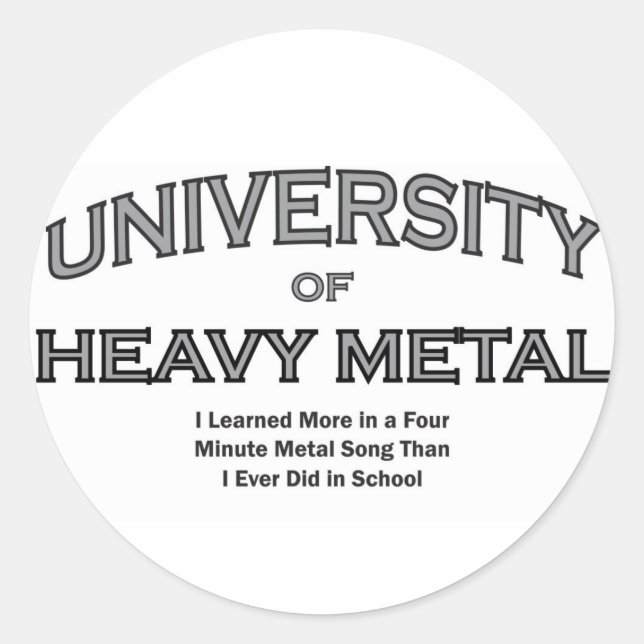 MUSIK-SCHWERER METALL RUNDER AUFKLEBER (Vorderseite)