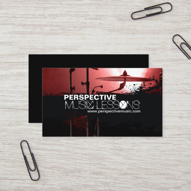 Musik-Shoppe-/Schlagzeuger-Visitenkarten Visitenkarte (Vorderseite/Rückseite Beispiel)