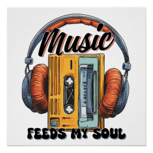 Musik speist meine Seele Vintage-Musik Poster