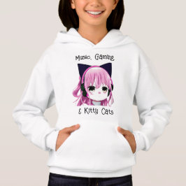 Musik, Spiele und Katzen | Anime Girl Hoodie