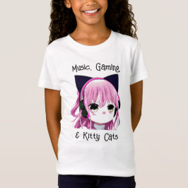 Musik, Spiele und Katzen | Anime Girl T-Shirt