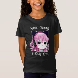Musik, Spiele und Katzen | Anime Girl T-Shirt