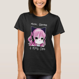 Musik, Spiele und Katzen | Anime Girl T-Shirt