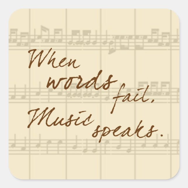 Musik spricht runder aufkleber (Vorderseite)