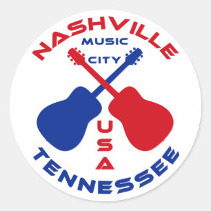 Musik-Stadt USA Nashvilles, Tennessee Runder Aufkleber