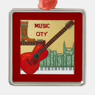 Musik-Stadtverzierung Silbernes Ornament