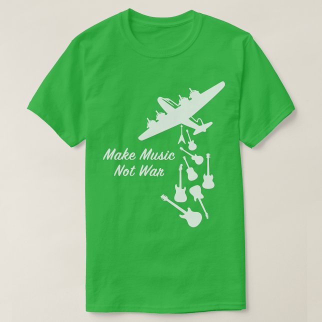 Musik statt Krieg Frieden Gitarre Musik machen T-Shirt (Design vorne)