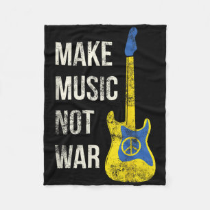 Musik statt Krieg Vintage Gitarrenliebhaber & Amp; Fleecedecke