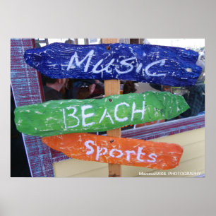 Musik, Strand, Sportplakat! Poster