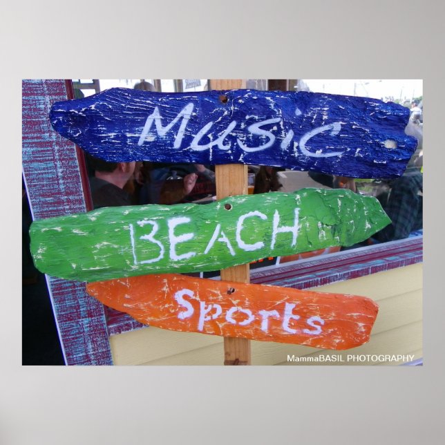 Musik, Strand, Sportplakat! Poster (Vorne)