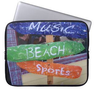 Musik, Strand, trägt Laptop-Hülse zur Schau! Laptopschutzhülle