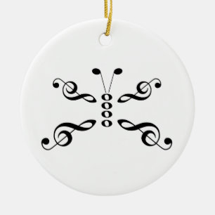 Musik-Symbol-Schmetterling Keramikornament