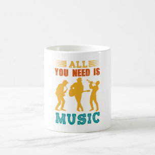 Musik-Tasse 'Alles was du brauchst, ist Musik' Kaffeetasse