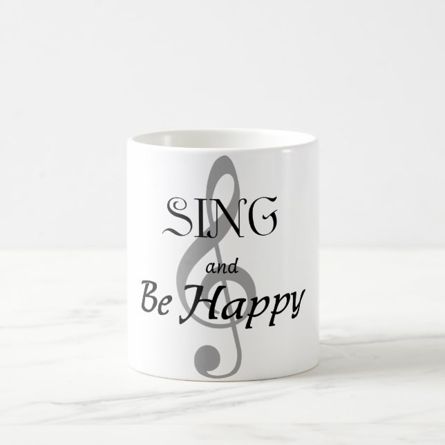 Musik-Tasse "singen und sind glücklich " Kaffeetasse (Mittel)