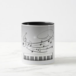 Musik-Tastatur und Anmerkungen Tasse