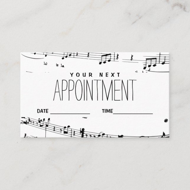 Musik-Termin Erinnerungskarte Ihr nächster Besuch Visitenkarte (Vorderseite)