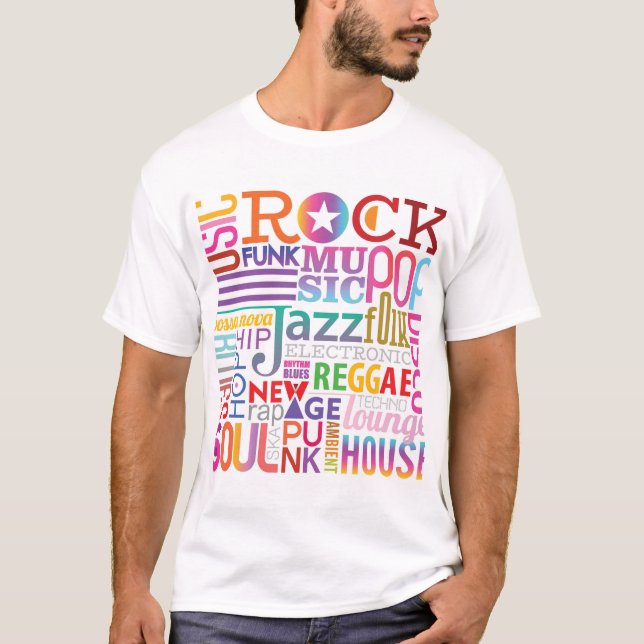 Musik-Text-Design T-Shirt (Vorderseite)