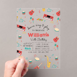 Musik-Thema Geburtstagsfeier Acryleinladungen