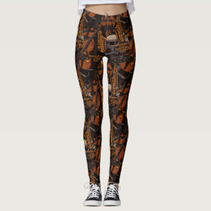 Musik Themed Saxophon Violin Piano Leggings
