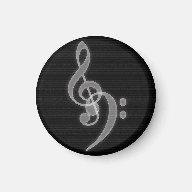 Musik - Treble and Bass Clef - Round Magnet (Vorne)