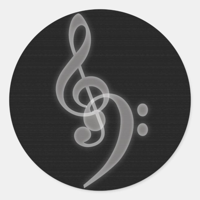 Musik - Treble and Bass Clef - Rundaufkleber Runder Aufkleber (Vorderseite)